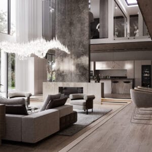 Grand Room Scene Blender interior scene, render preview