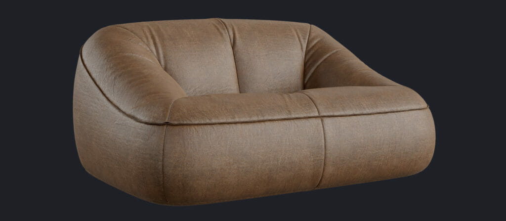 Leather Beanbag Sofa 3D model
