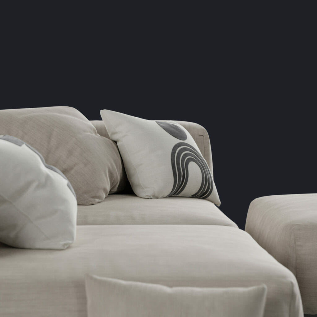 3D model closeup render of a cushion