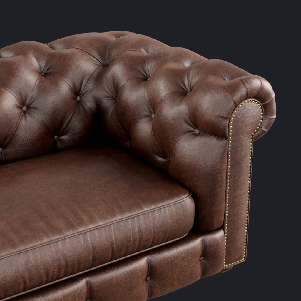 Chesterfield 3D model closeup