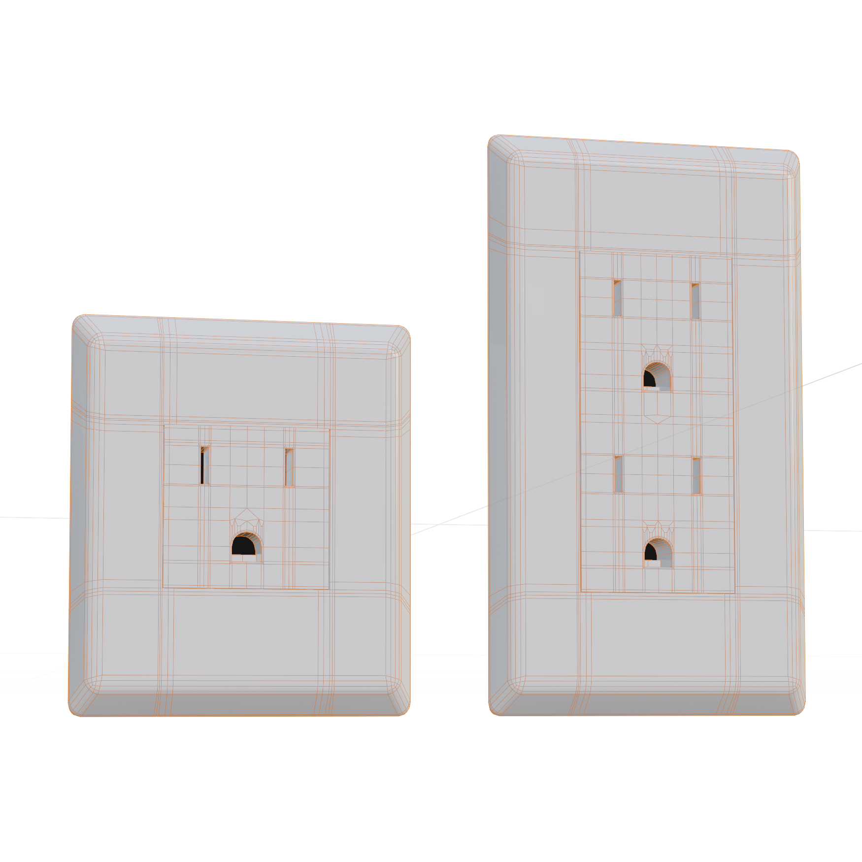 Architectural_Electrical_Plug-Socket-American_01_Wireframe