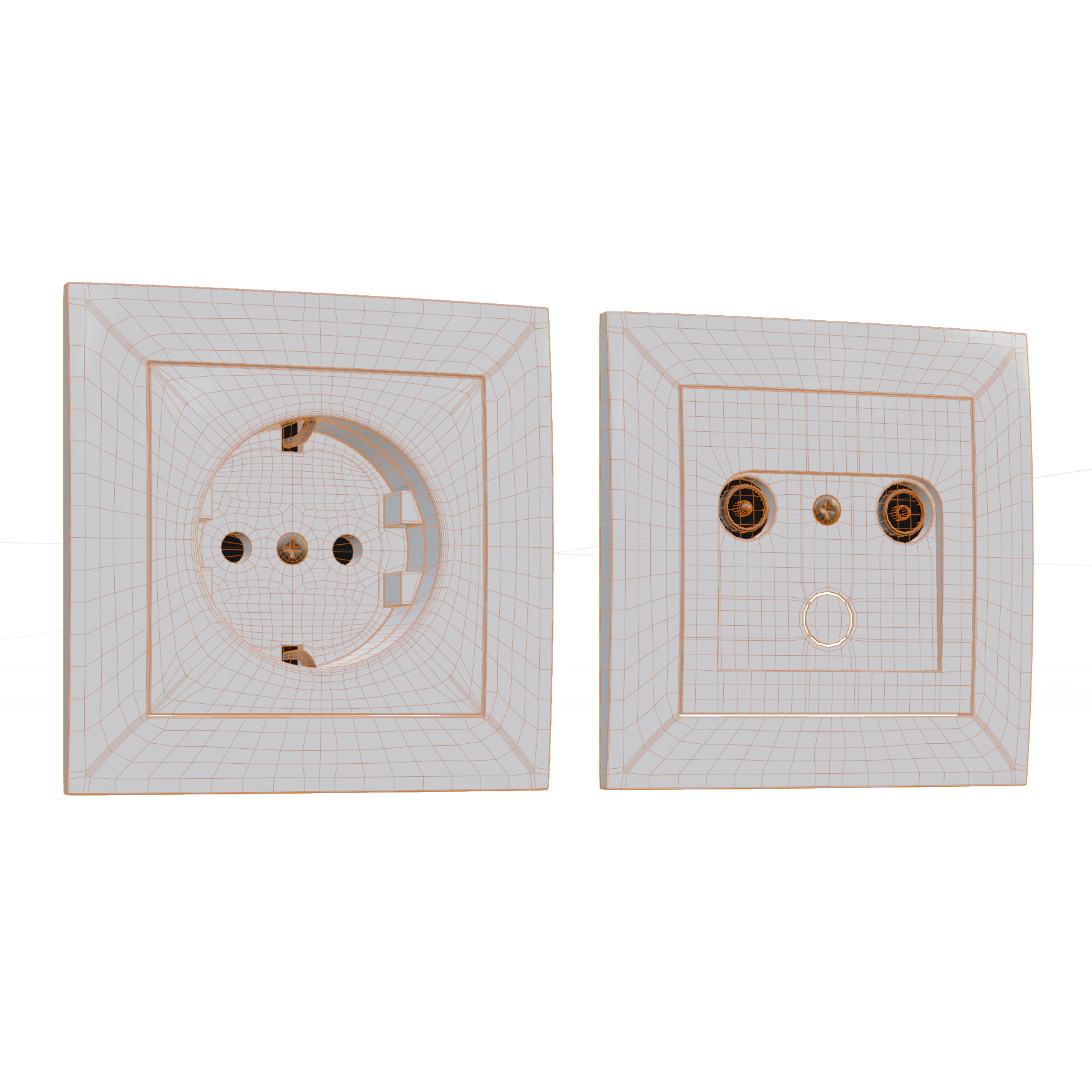 Architectural_Electrical_TV-Socket-European_01_Wireframe