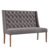 Grey Buttoned Dining Bench 01
