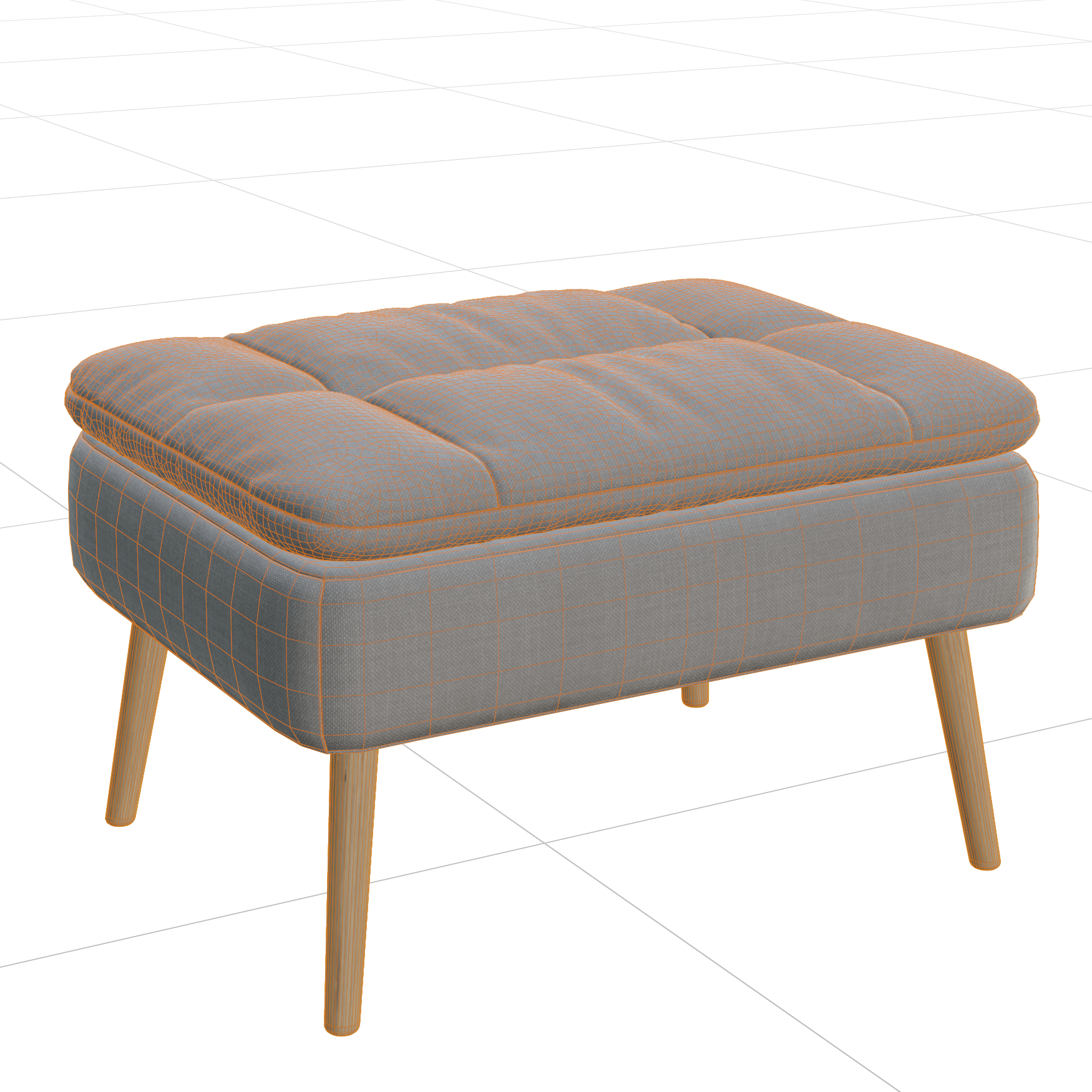Seating_Poufs_Padded_01_Wireframe