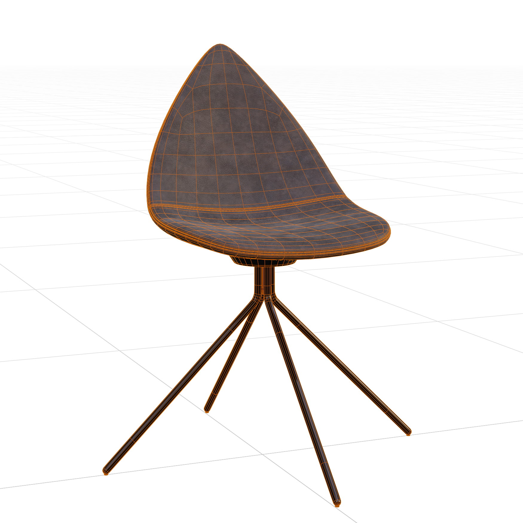 Seating_Chairs_Leather-Pointed_01_Wireframe