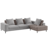 Leather and Fabric Sofa 01