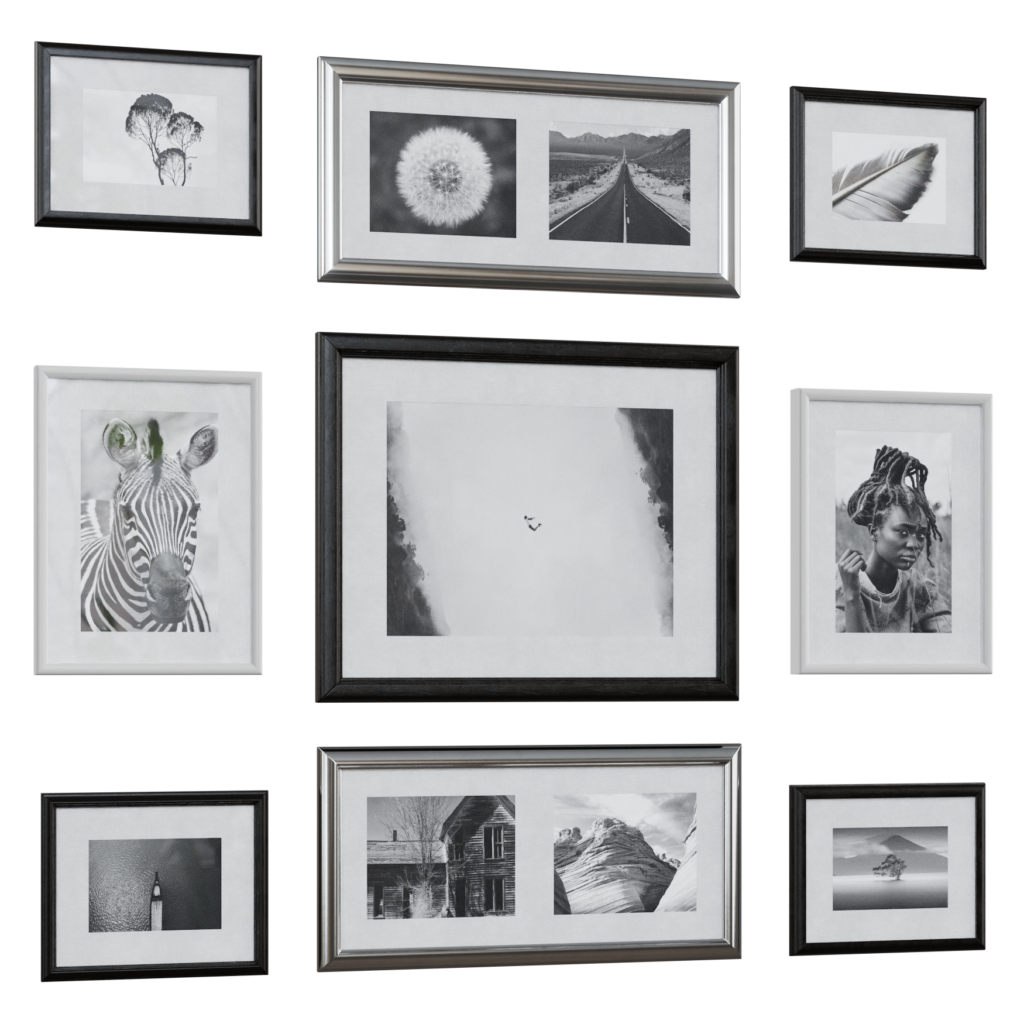 Mixed Picture Frames 01 • iMeshh - 3D Model for Blender 4.0+