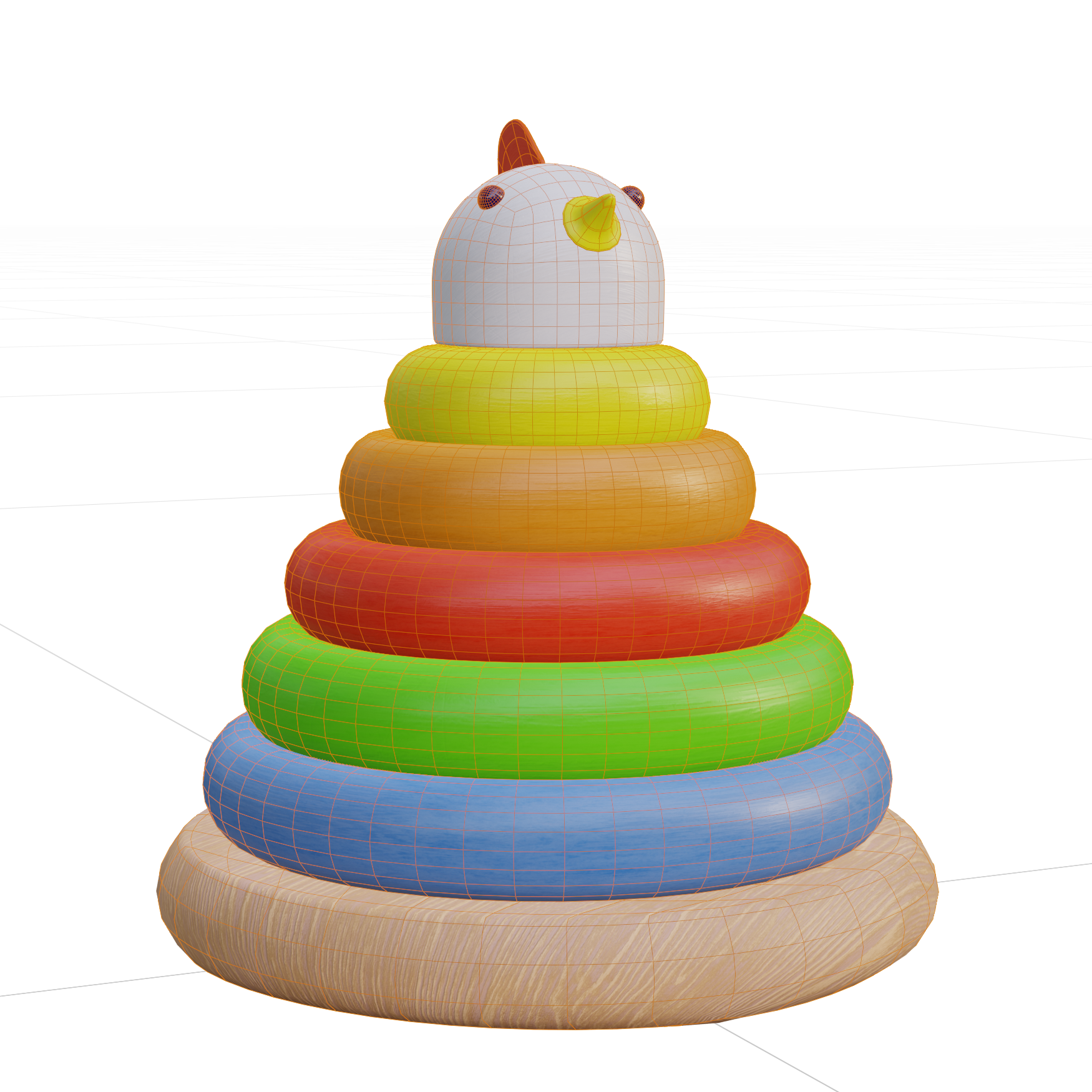 Decorations_Toys_Wooden-Ring-Chicken_01_Wireframe