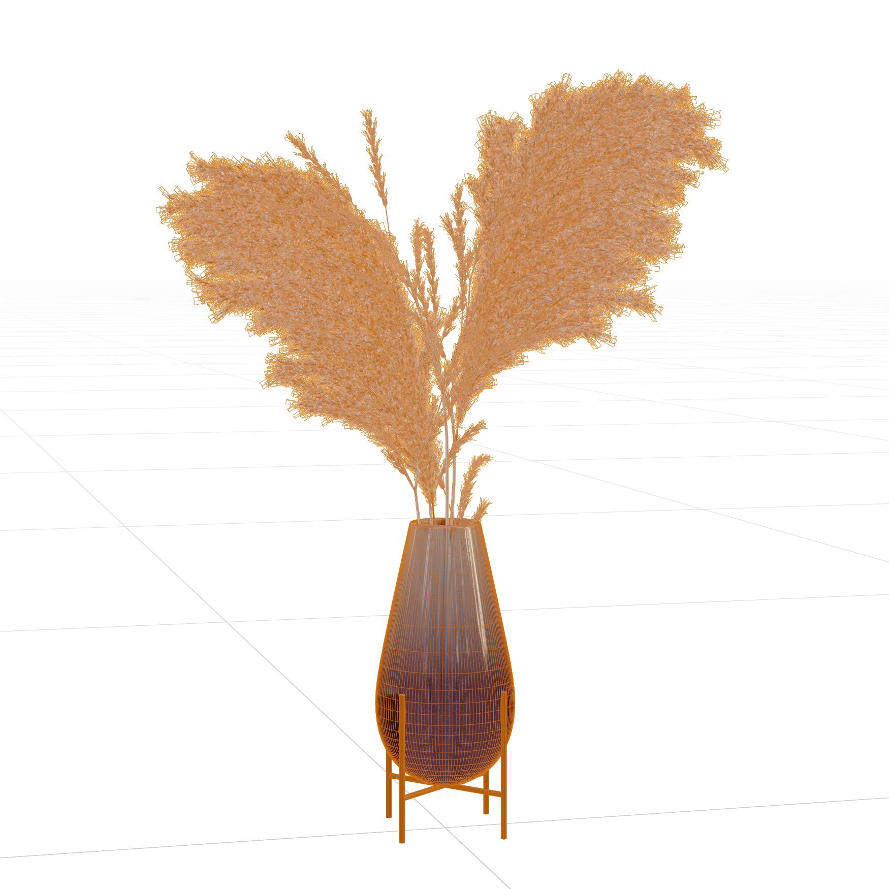 Plants_Indoor-Floor_Pampas-Wheat_01_Wireframe