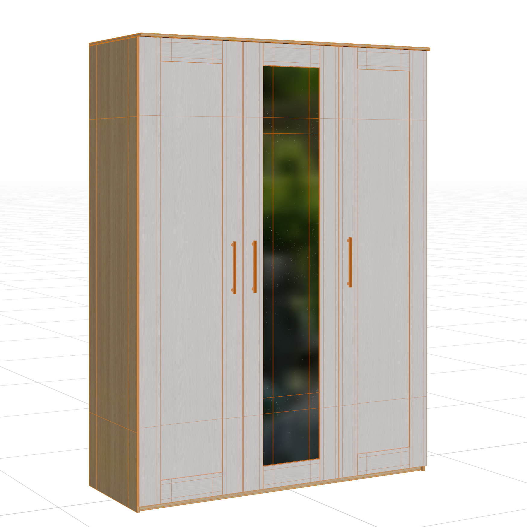 Bedroom_Closets_Mirror-Central-White_01_Wireframe