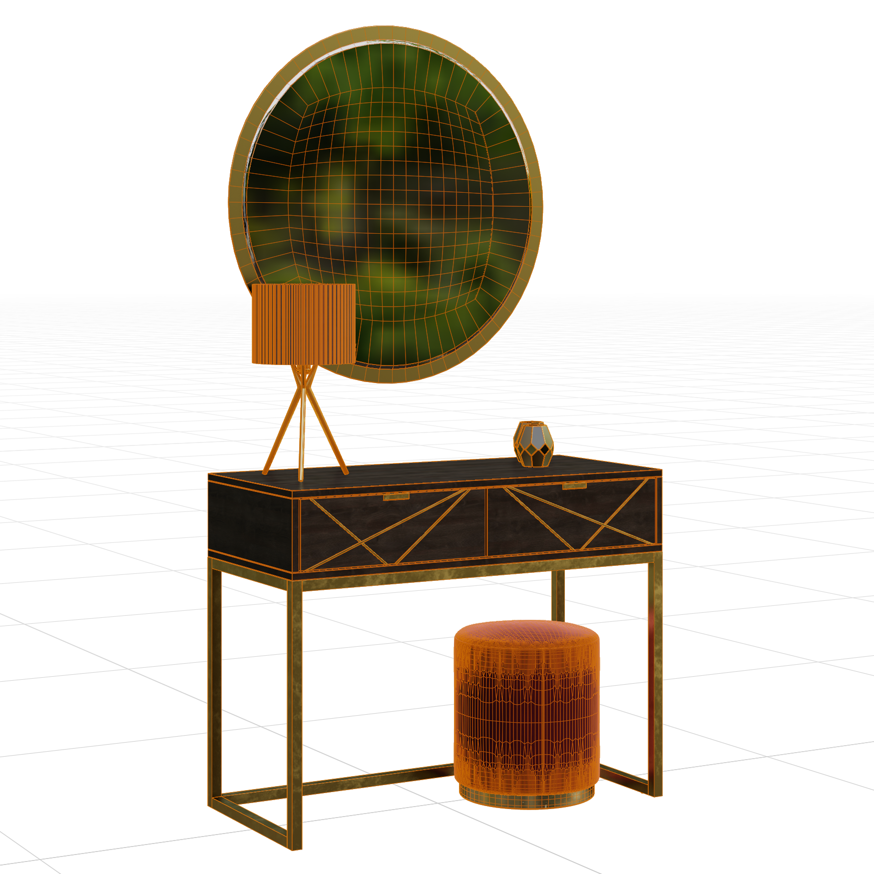 Bedroom_Dressing-Tables_Modern-Black_01_Wireframe