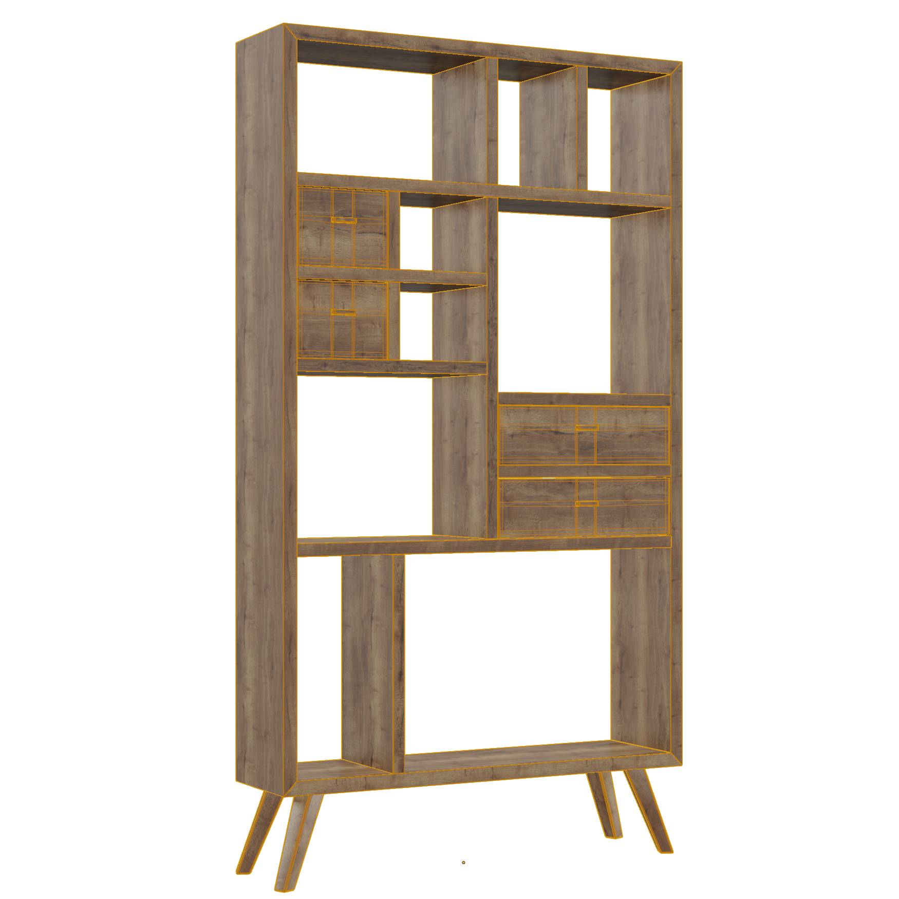 Storage_Bookshelves_Oak-Dark_01_Wireframe