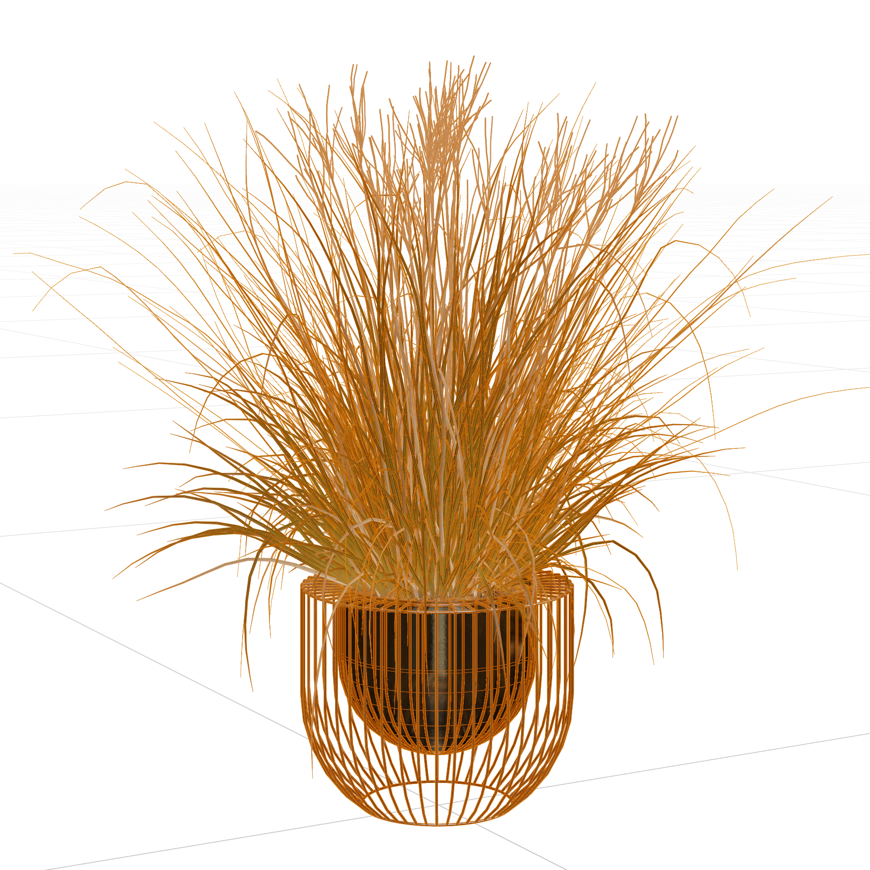 Plants_Indoor-Table_Grass_Pot_01_Wireframe