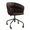 Leather Gold Office Chair 01
