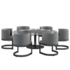 Round Glass Table Dining Set 01