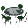 Round Glass Table Dining Set 02