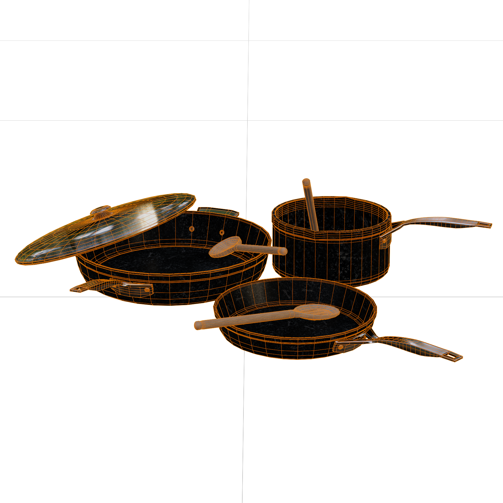 Kitchen_Cookware_Set-Saucepan_01_Wireframe