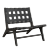 Black Leather Weave Lounge Chair 01