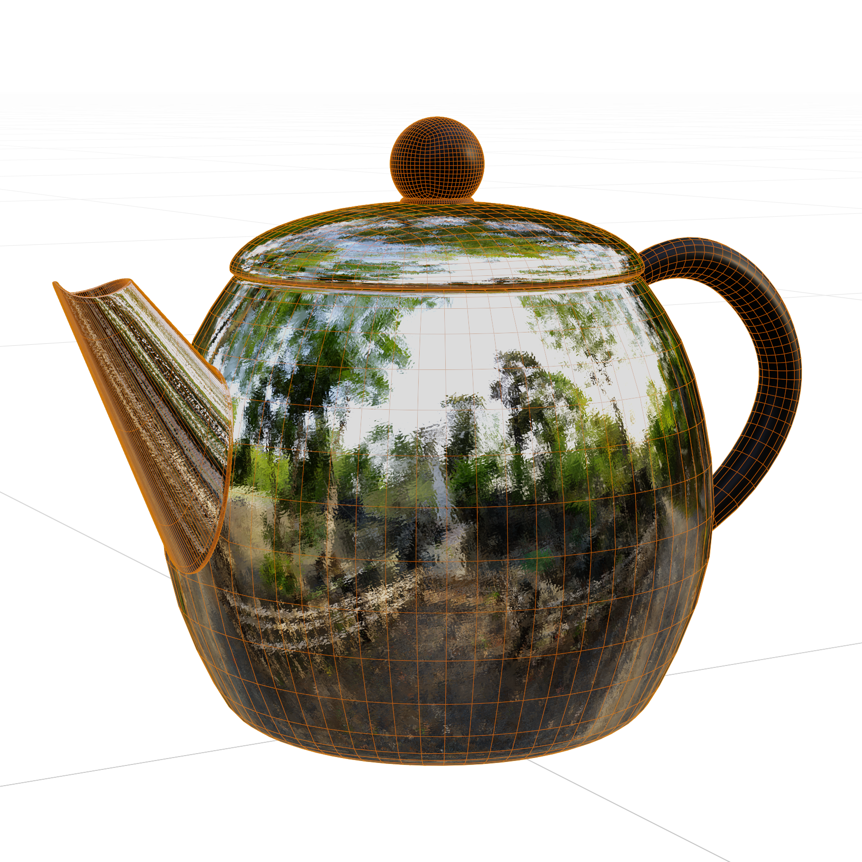 Kitchen_Small-Appliances_Teapot-Metal-Polished_01_Wireframe