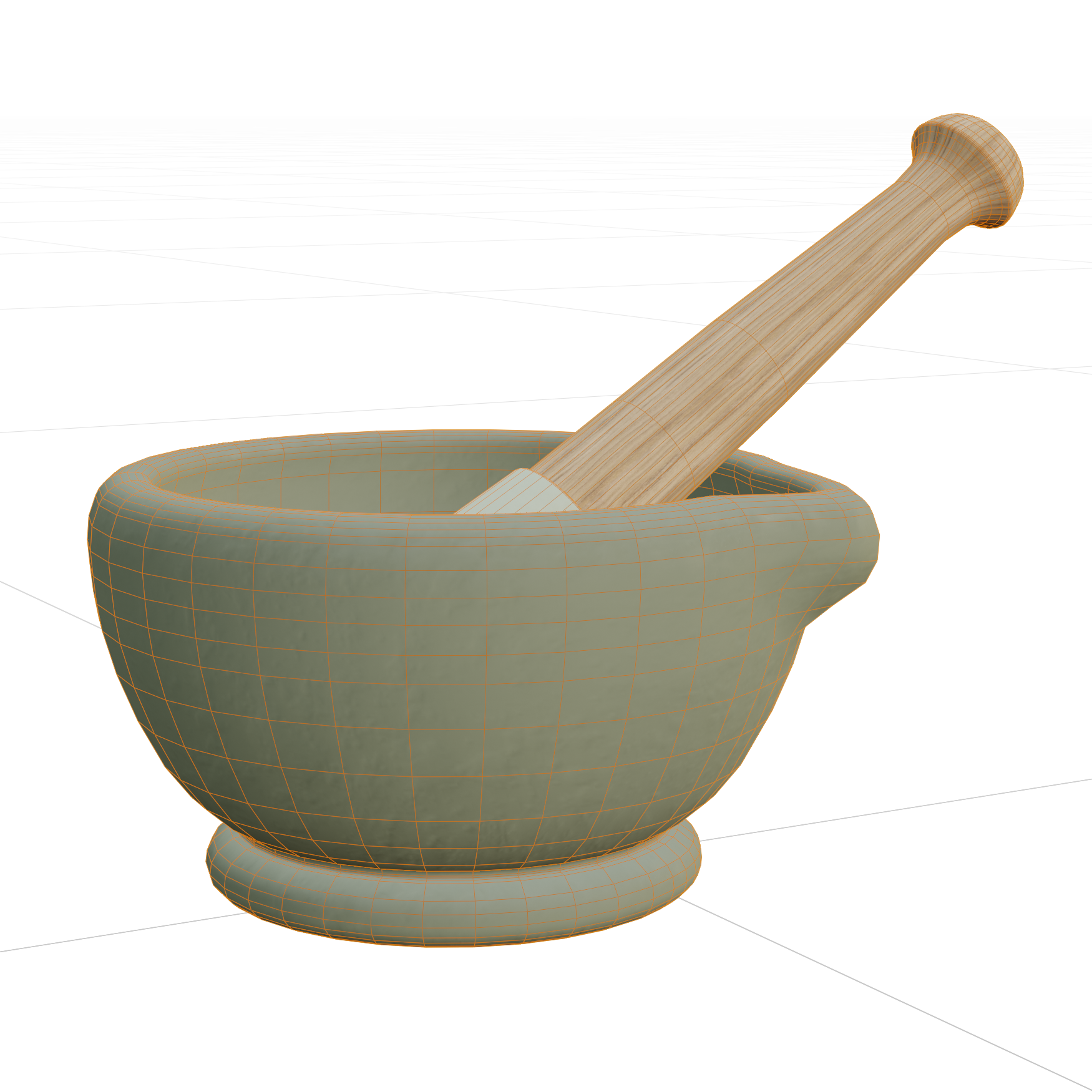 Kitchen_Utensils_Pestle-Mortar_01_Wireframe