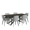Contemporary Industrial Table Dining Set 01