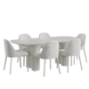 White Elegant Dining Table Set 01