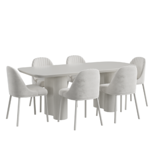 White Elegant Dining Table Set 01