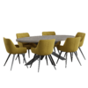 Modern Industrial Dining Table Set 02
