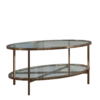 Oval Metal Glass Coffee Table 01