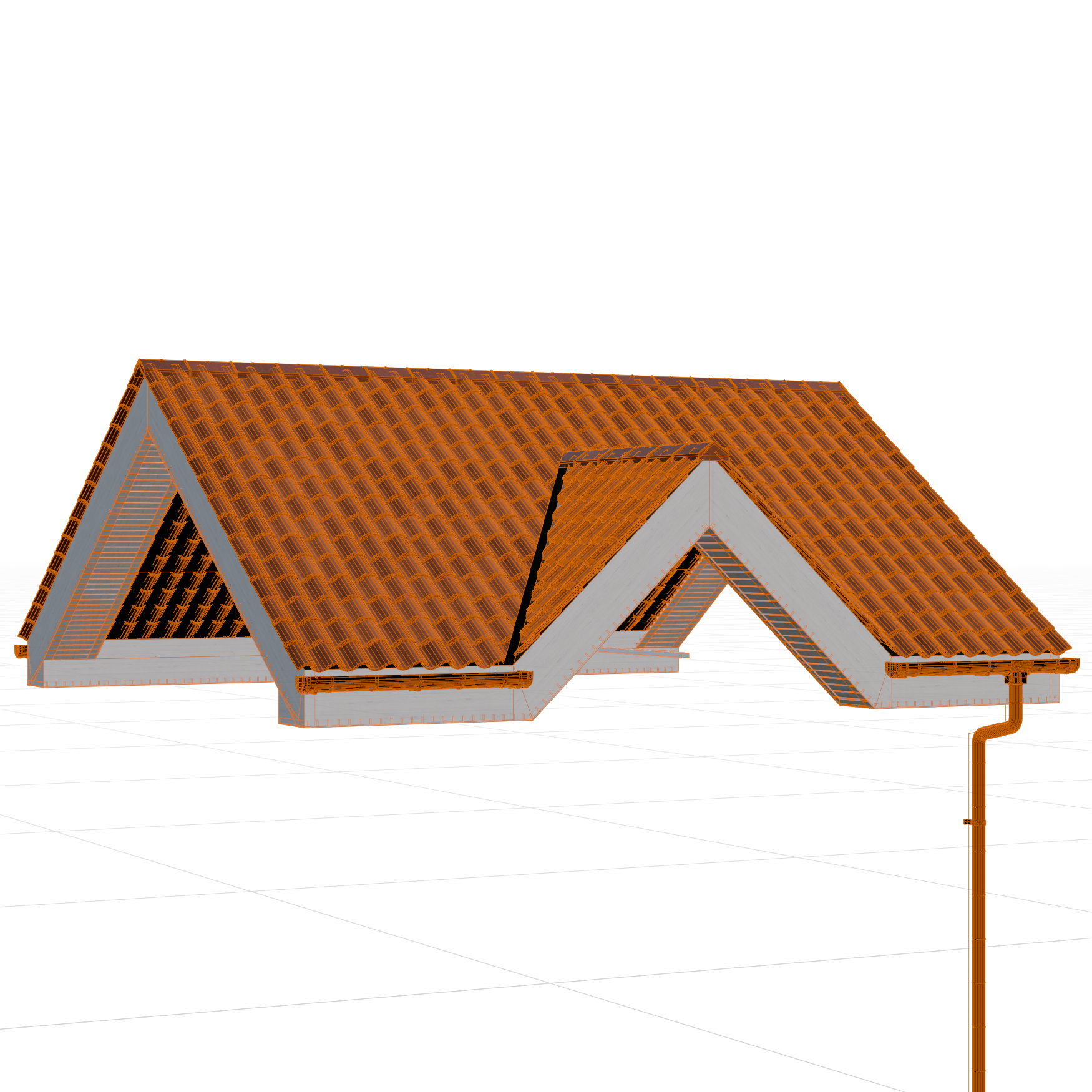 GN_Architectural_Roof_Tile_13_Wireframe