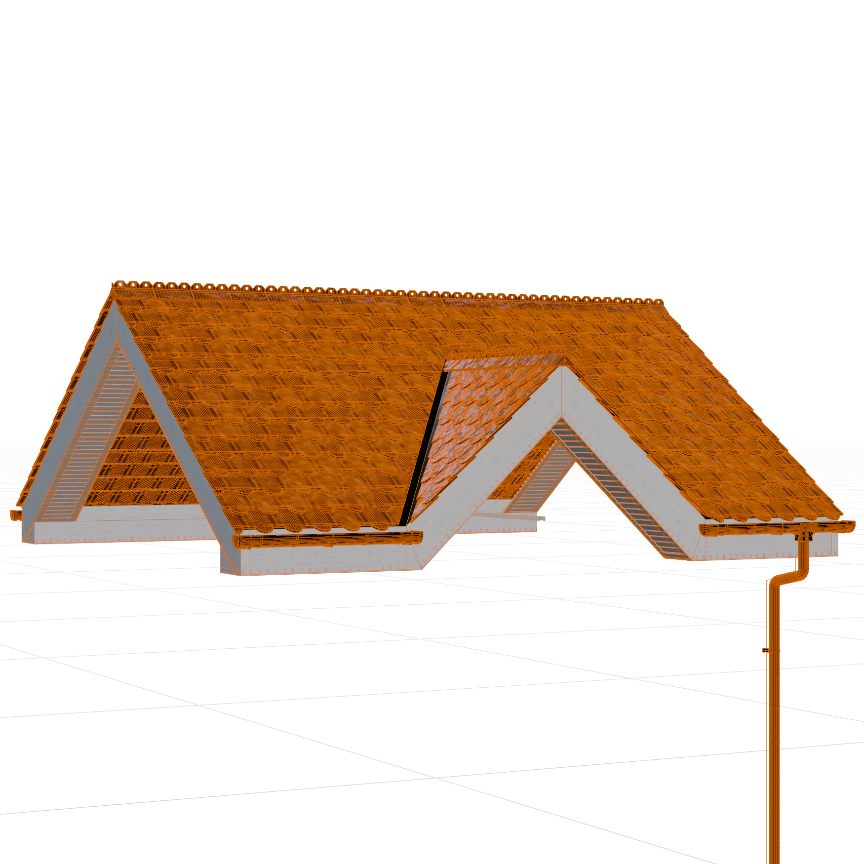 GN_Architectural_Roof_Tile_14_Wireframe