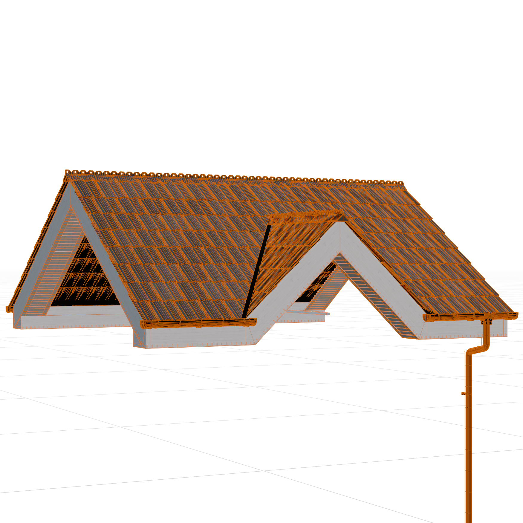 GN_Architectural_Roof_Tile_17_Wireframe