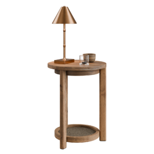 Round Two Tier Bedside Cabinet 01