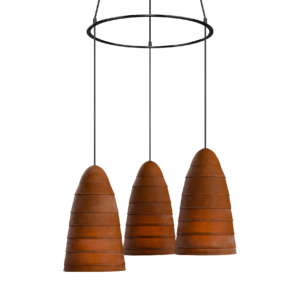 Ribbed Terracotta Cones Pendant 01