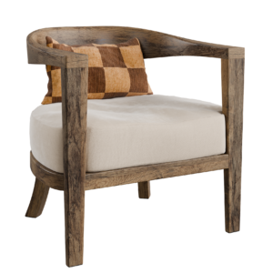 Rustic Barrel Wood Lounge Chair 01