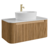 Floating Fluted Oak Basin Unit 01