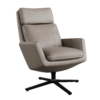 Taupe Leather Lounge Chair 01