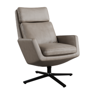 Taupe Leather Lounge Chair 01