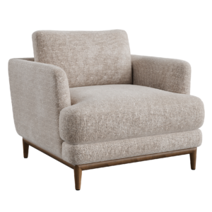 Upholstered Greige Lounge Chair 01