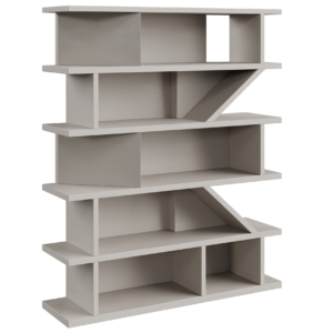 Painted Wood Irregular Bookshelf 01