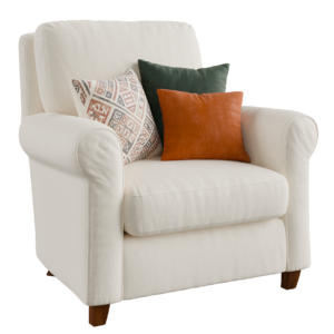 Traditional Rolled Arm Lounge Chair 01