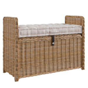 Tufted Wicker Bench 01