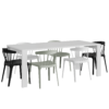 Plain White Table Dining Set 01