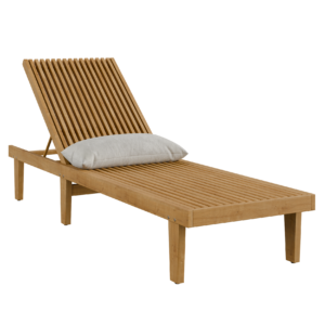 Slatted Chaise Lounger 01