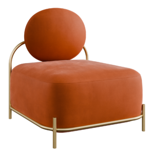 Armless Round Back Lounge Chair 01