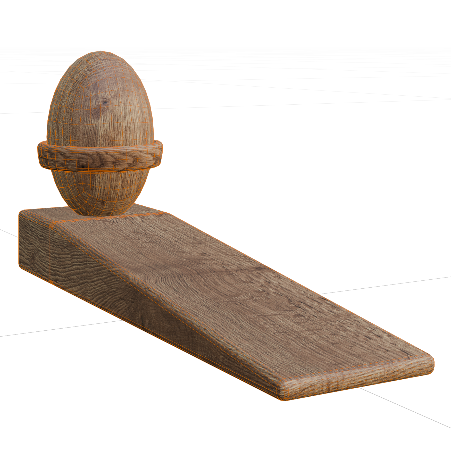 Wedge Acorn Door Stop 01 decorations 3D model, wireframe view