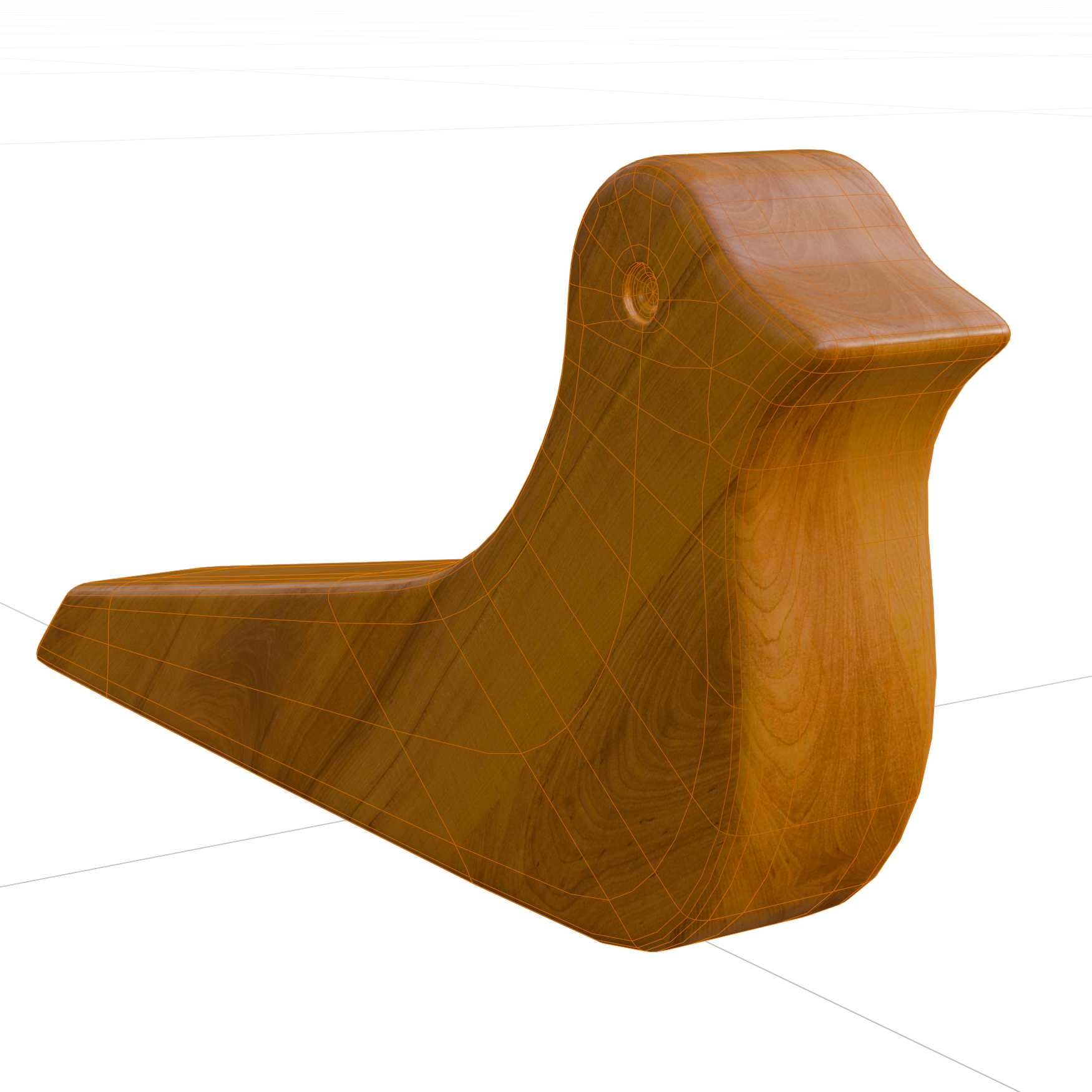 Wedge Bird Door Stop 01 decorations 3D model, wireframe view