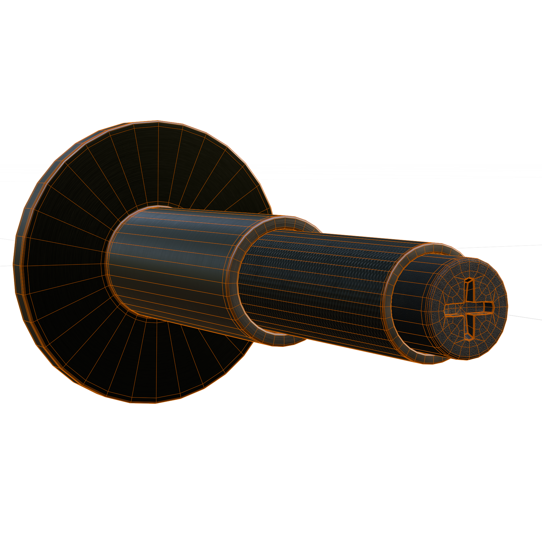 Cylindrical Wall Door Stop 01 decorations 3D model, wireframe view