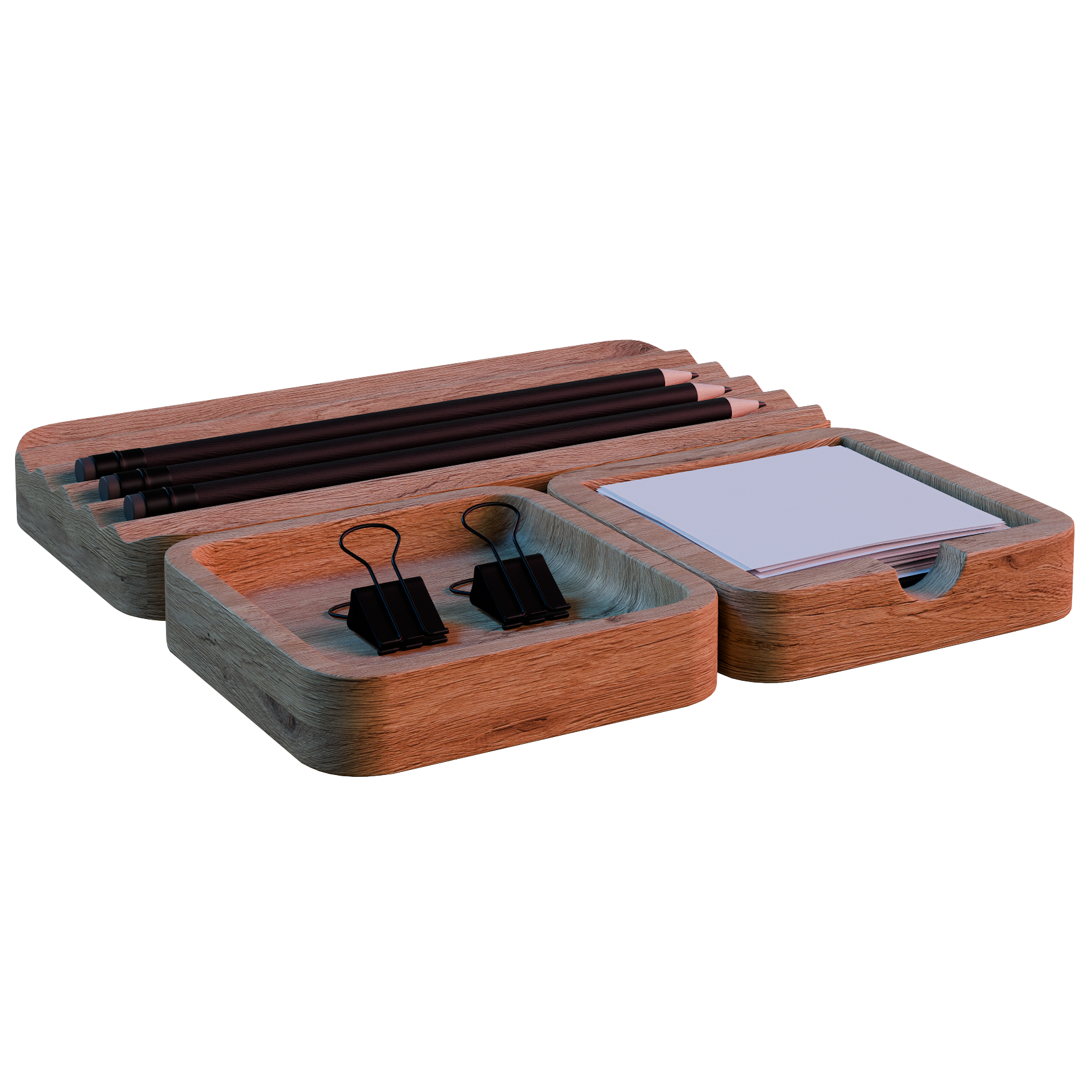 Office Desk Organizer 02 office 3D model, alternate angle render