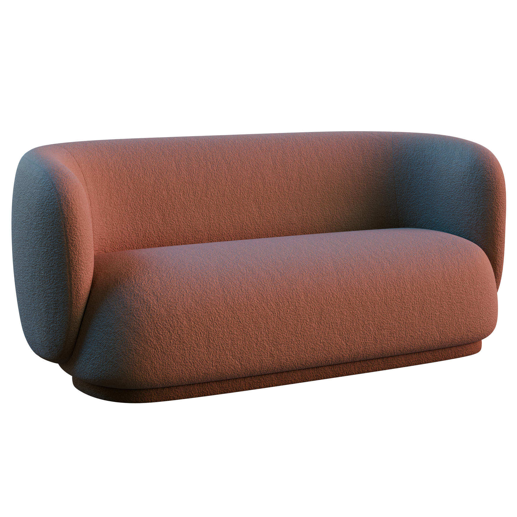 Curved Boucle Sofa 03 seating 3D model, alternate angle render
